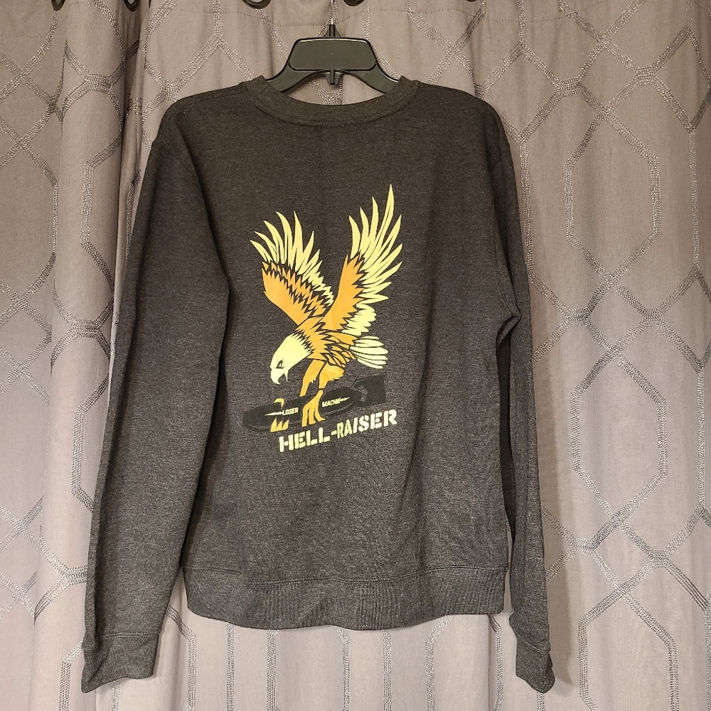 Loser Machine Co Gray Eagle Hell-Raiser Sweatshir… - image 1